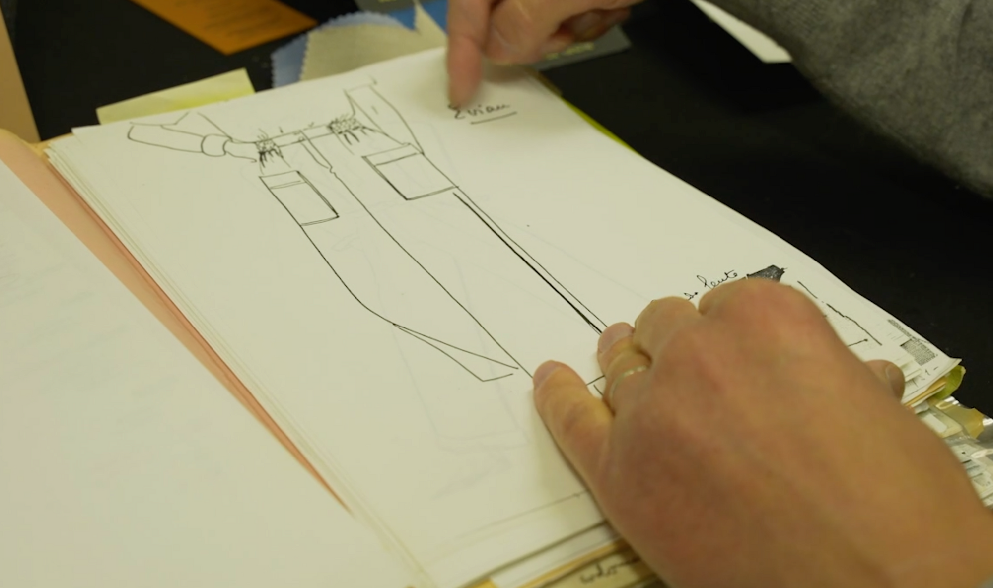 dessin pantalon bernard zins savoir-faire